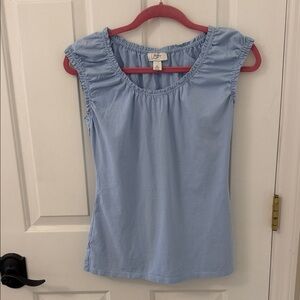 LOFT Sky Blue Ruffled Blouse